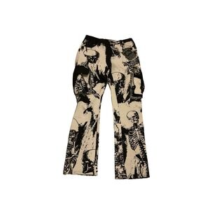 Rebel Vengeance Skeleton Pants Mens 30 Graphic Cargo Goth‎ Y2K Streetwear
